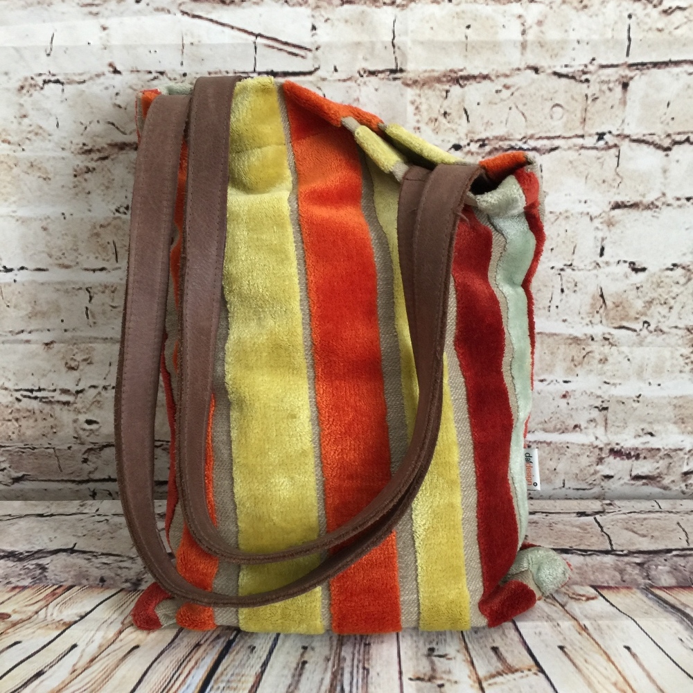 Daf Design Vertical Multi-Color Striped Tote - image 1